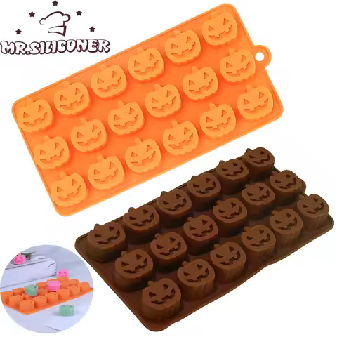 Silicone Chocolate Baking Molds Halloween Pumpkin Cake Decoration Candy Jelly Fondant Cookies Molds 