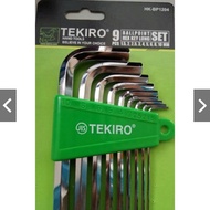 TEKIRO 9 PCS LONG BALLPOINT KEY SET BALL POINT HEX KEY LONG 8 SHORT PLATE BUNTUBINTANG