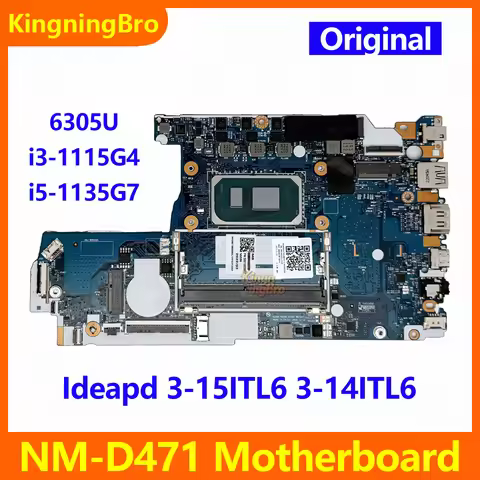 NM-D471 Laptop Mainboard For Lenovo Ideapad 3-15ITL6 3-14ITL6 Motherboard i3-1115G4 i5-1135G7 4G RAM