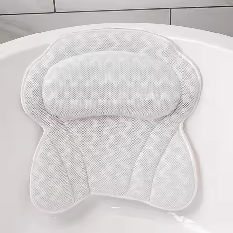 Bathtub suction cup pillow, mesh butterfly bathtub pillow, suitable for after-work bath, soft fabric
