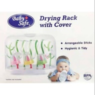 Baby Safe Drying Rack With Cover DR002 - Babysafe Dryingrack Bottle - Baby Milk Bottle Drying Rack - Baby Milk Storage Container