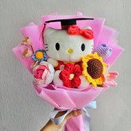 Hello Kitty Graduation Crochet Bouquet (with & without grad)