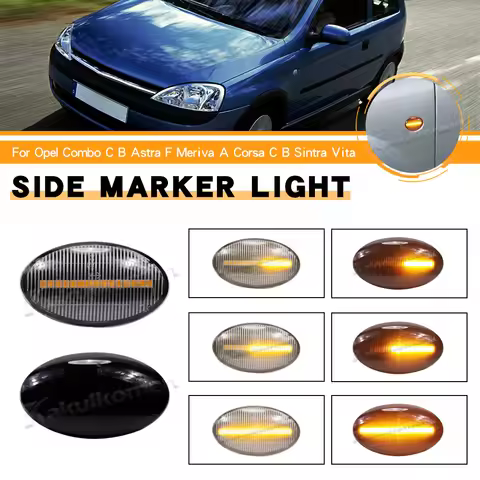 2PCS Dynamic Side Marker Turn Signal Lights For Opel Corsa B C Astra F Combo B C Meriva A LED Indica