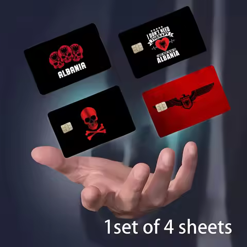 Albania Albanians National FlagCartoon Credit Card Skin Stickers For Bank Card Bus Metro Card Sticke