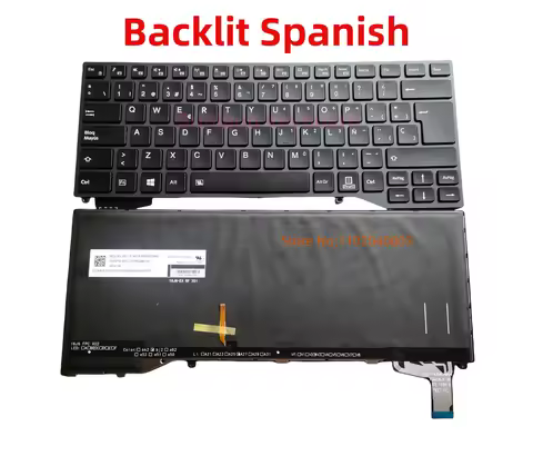 New Spanish US Backlit Laptop Keyboard For Fujitsu Stylistic Q738 Q739 Series English SP Keyboard