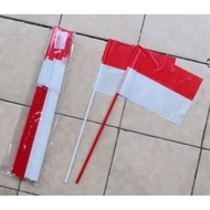 MERAH RED AND WHITE FLAG STICK || FLAG STEM || HANDLE FLAG || Hand Flag