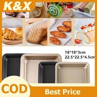 K&X 6/8 Inch Square Baking Tray Non-Sti Carbon Steel Toast Plate Cake Bread Baguette Oven Bakeware P