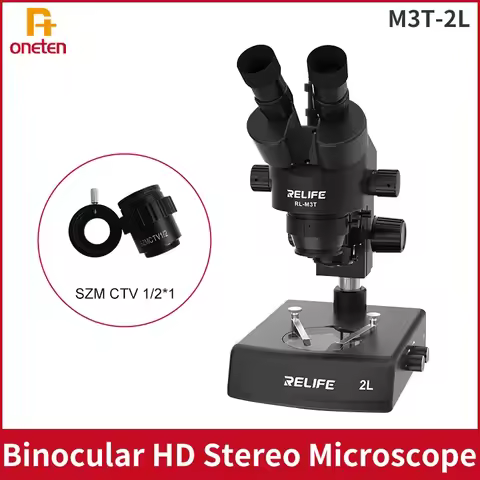 RELIFE M3T-2L Binocular HD Stereo Microscope 0.7-4.5X Continuous Zoom for PCB Board Electronic Compo