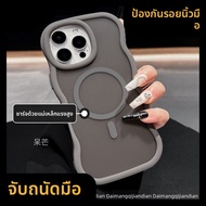 DAIMANG | เคสโทรศัพท์ขอบคลื่นสีดำสำหรับ iPhone 16 Pro ชาร์จแม่เหล็ก ปกป้องรอบด้านหนา