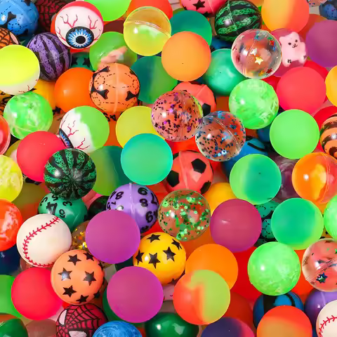 30PCS Bouncy Balls 27MM Party Favors For Kids Balle Rebondissante Carnival Prizes Regalos Cumpleaños
