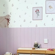 Blush Bunny Rosette With Classic Border Bottom And Upper Sticker[Size:W1.8*H2.5m][Weejoyz]