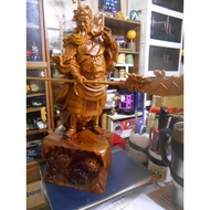 100% Xiaonan Carved Shape Lucky Fortune Martial Arts Guan Gong Size 16x12x43cm Can Smell Strong Frag