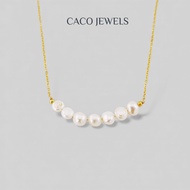 CACO Freshwater Baroque Pearl Necklace 18K Gold Plated "Crescent" (1 Piece)
