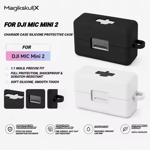 MagikskullX For DJI Mic Mini 2 Charger Case Soft Silicone Protective Case Wireless Microphone Charge