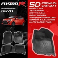 5D Agya Car Mat Fusion R Premium Car Mat Carbon Bowl