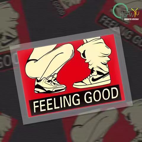 Fun cartoon car stickers creative FEELING GOOD reflective body motorcycle scratches masking decorati