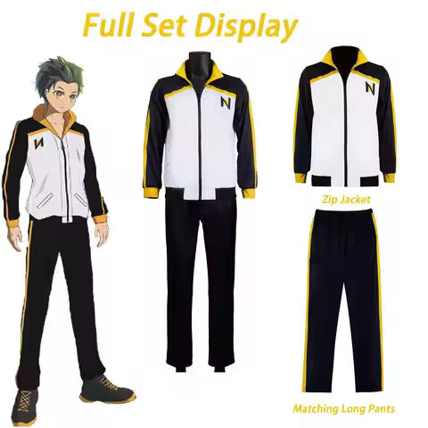 Re:Zero Natsuki Subaru Cosplay Tracksuit, Anime Jacket Pants Set Adult Halloween Party Costume