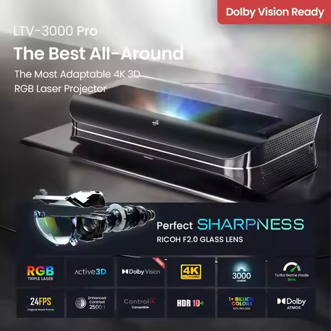 150 inch Fixed Frame Scree ALR 4K 3D RGB Laser Projector LTV-3000 Pro AWOL Vision LTV-3000 PRO Tripl