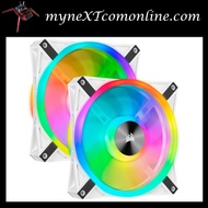 Corsair iCUE QL140 RGB 140mm PWM White Fan - Dual Fan Kit with Lighting Node CORE