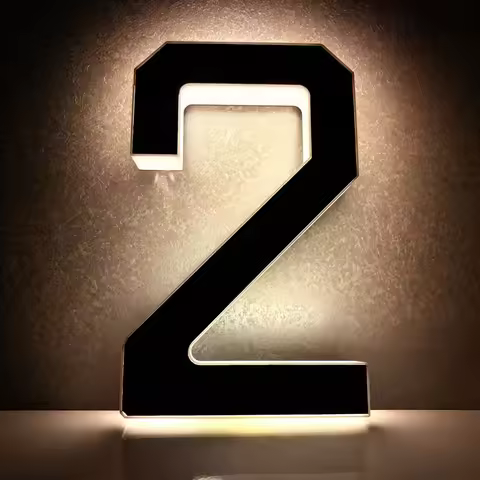 9 Inch Solar Lighted House Numbers for Outside, Light Up Waterproof LED Address Numbers Signs for Ho