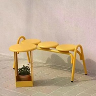 Outside the Cream-style Outdoor Bench Milk Tea Coffee Shop Long Bench Dopamine-colored Rest Chair