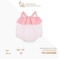 M&B (6Y-3Y) Bodychip 2 straps Lovely Pink plaid, soft cotton, fashionable for girls 7kg4 - 15kg Pink