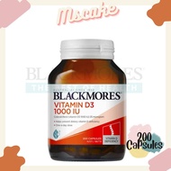 Blackmores Vitamin D3 1000IU Bone Health Immunity 60/ 200 Capsules