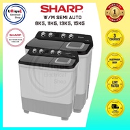 Sharp Semi Auto Washing Machine. 8Kg/11kg/13kg/15kg Mesin Basuh Manual Sharp