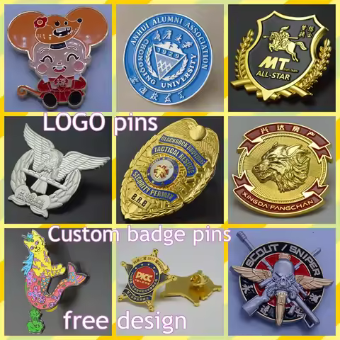 Custom Metal Badge Customize Metal Badge, LOGO Lapel Pin, Custom Make Enamel Brooche Collar Pins, Pe