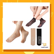 CASA CART Stokin Buku lali Wanita Berwarna Biasa Nipis Lutsinar Anjal Anti-Slip Tinggi Penyerapan Pe