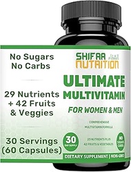 SHIFAA NUTRITION Ultimate Multivitamin for Women & Men by | Natural Superfood with 42 Fruits & Veget