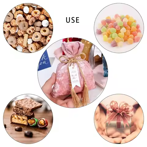 Fashion Wedding Party Tassel Bag Velvet Candy Bag Gift Bags Candy Pouches Drawstring Pocket