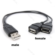 USB 2.0 USD A Male Plug To 2 way Female Splitter Socket USB 2.0 Extension cord Data Cable Power supp