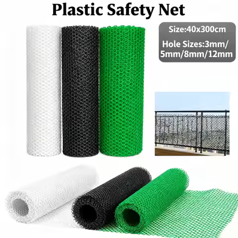 Plastic Mesh Fencing 40cm X 300cm, 3mm-12mm Hole Size, Chicken Wire for Garden, Pet Enclosure, Rabbi