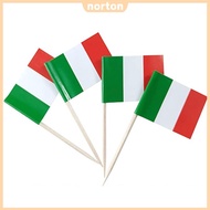 [Fast Arrival] 100Pcs Small Italy Toothpick Flag Wood Italian Cupcake Toppers Stick Banners for Worl