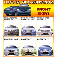 TOYOTA VIOS NCP93 2007-2013 FRONT SKIRT TOMS TRD SPORTIVO OEM G-LIMITED DRIVE68 GT STREET C1 SPORTY 