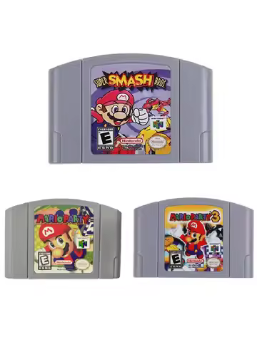 N64 Video Game Cartridges US Version Party 1, 2, 3, Super 64,GoldenEye Series, Collectible Hobby, To