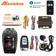 Manlubao C3【With Siren】Bluetooth Mobile APP【Android &amp; IOS Mobile System】Car Liquid LCD Key Trunk Release Push Start Button System Engine Start Stop LED Light Anti-Theft Car Alarm System For Honda Toyota Hyundai Audi Nissan Mitsubishi Etc