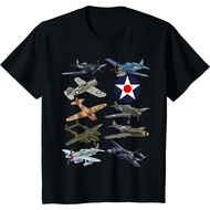 WW2 American Fighters F4U Corsair P-51 Mustang P-40 Warhawk T-Shirt