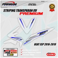 BET ESP MOTORCYCLE UV TRANSPARENT STRIPING STICKER / HONDA BEAT ESP 2016-2019 / COD / WATERPROOF / S