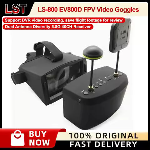 LST LS-800D FPV Goggles EV800D 5.8G 40CH Receiver 5 inch 800*480 LCD Screen Video Headset HD DVR Div