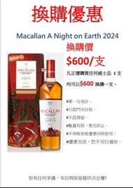 Macallan A Night on Earth 2024 換購優惠！📣📣