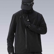 工裝機能西裝外套男休閒翻領寬松西服戰術變形機車夾克