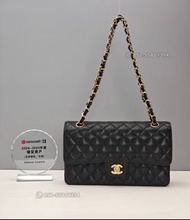 ☘️(25年傑出商戶) CHANEL Classic Flap Medium Handbag CF25 CF 手袋 黑金 Calfskin 中號 生日禮物 新年禮物 情人節禮物 Valentine g