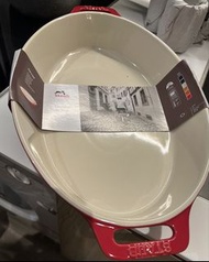 法國廚具 Staub roasting dish oval 37cm 橢圓形陶瓷耐熱焗烤盤 可入烤箱 櫻桃色 全新