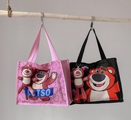 กระเป๋าผ้า  แบบถือ ลายหมี Lotso มีซิปเปิดปิด