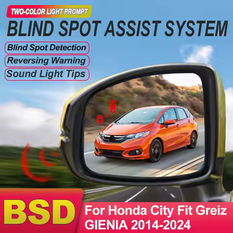 Car Blind Spot Monitoring System BSD BSA BSM Radar Detector Assist Lane Changing For Honda Fit City