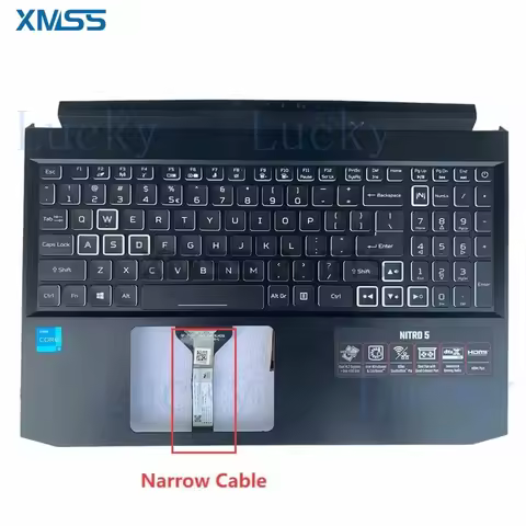 F Used Palmrest Keyboard For Acer Nitro5 AN515-44 AN515-55 56 57 (Narrow Cable)