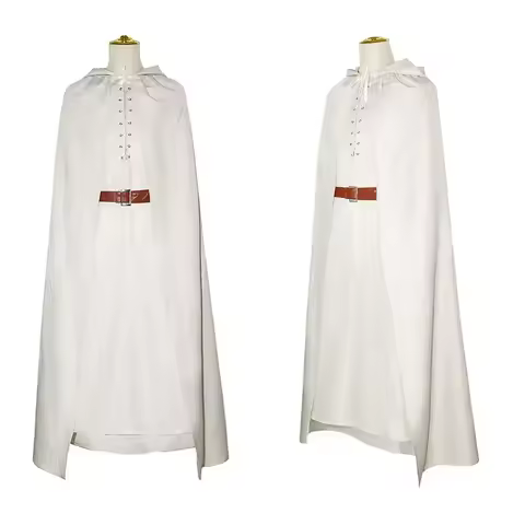 Adult Gandalf Costume Set - Movie TV Hobbit Inspired Cosplay with Vintage Cape Top Belts Cloaks Hall