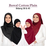 Tudung Bawal Cotton "PREMIUM" Lembut Paling Senang Bentuk Bidang 45 (Buy 2 GET 1 Broch FREE)